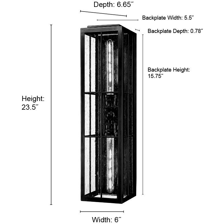 Jaxson 2 Light 23.5 inch Powder Coated Black Outdoor Wall Sconce